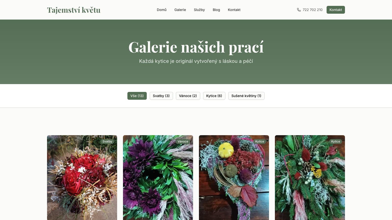 Galerie květinových realizací Tajemství květu