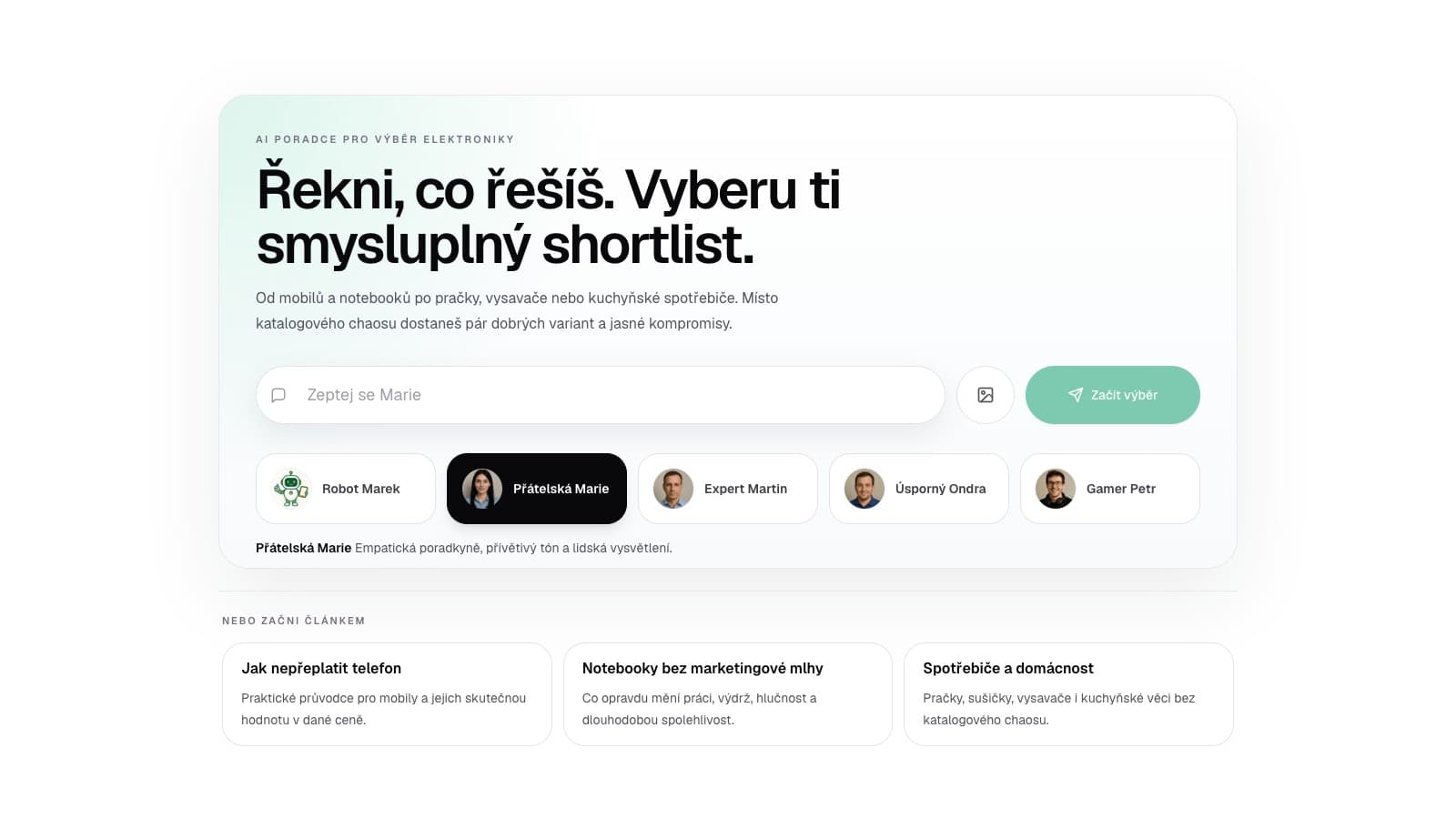 Ukázka projektu Vyberu.to